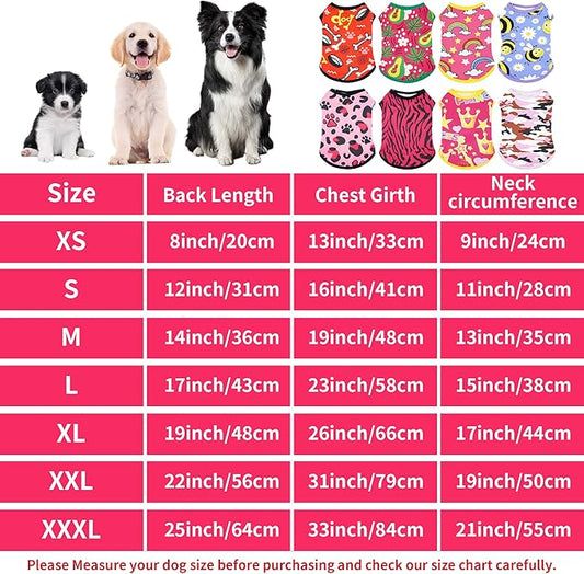 8PCS/Pack Dog Shirts Female for Extra Large Dog Girl Sleeveless Tank Top Tee Clothes Vest Soft Light Weight Stretchable T-Shirts Outfits Pink Purple XL