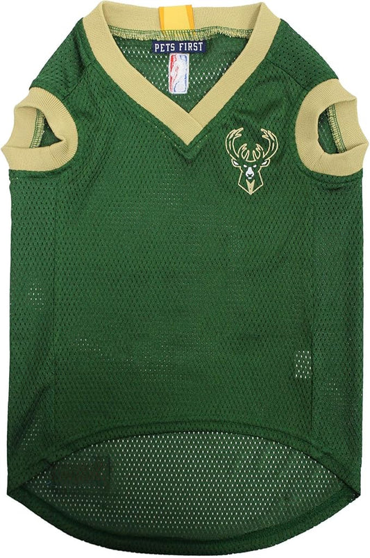 NBA Milwaukee Bucks Dog Jersey, Medium - Tank Top Basketball Pet Jersey (Pack of 2)