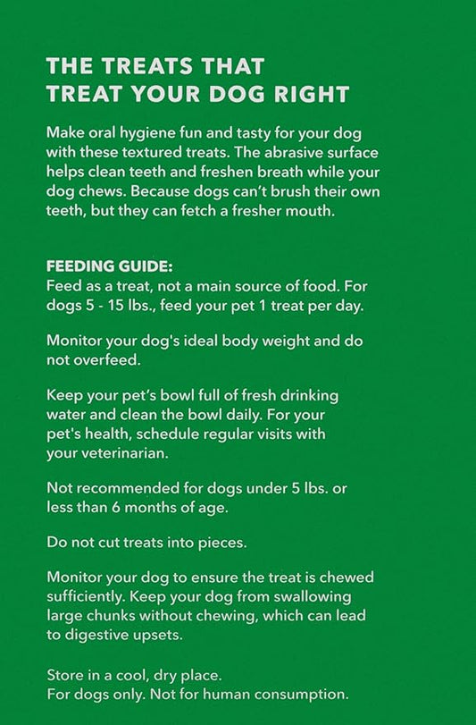 Amazon Basics Dental Dog Treats to Help Clean Teeth & Freshen Breath for Tiny Dogs, Unflavored, Per Pack: 130 Count, 2.25 pounds (Previously Wag)