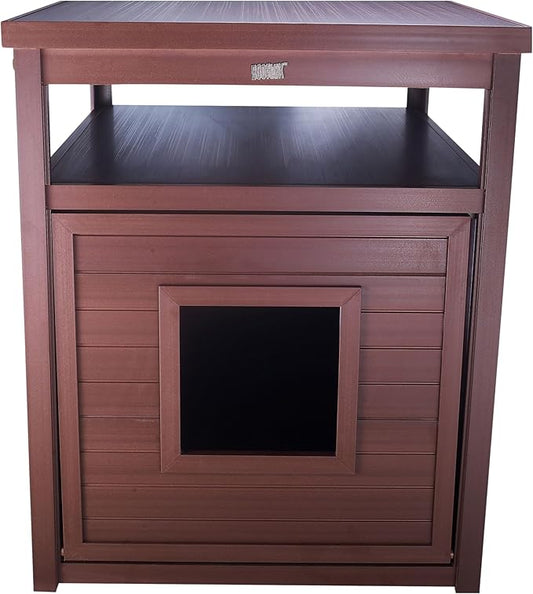New Age Pet ECOFLEX Litter Loo Standard & Jumbo Sizes, 4 Colors, Moisture and Odor Resistant Enclosure & End Table, No‑Tools Assembly, 10 Year Warranty, Russet Brown, Jumbo