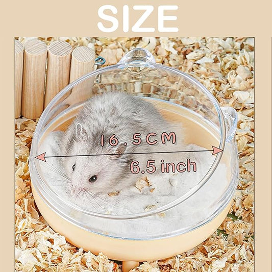 Meow&Woof Hamster Sand Bath Container, Large Sandbox Toilet Gerbil Batheoom, Tiny Chinchilla Dust Bathtub Sand Bath Box for Hamster Cage Accessories 6.5 Inch-Light Green