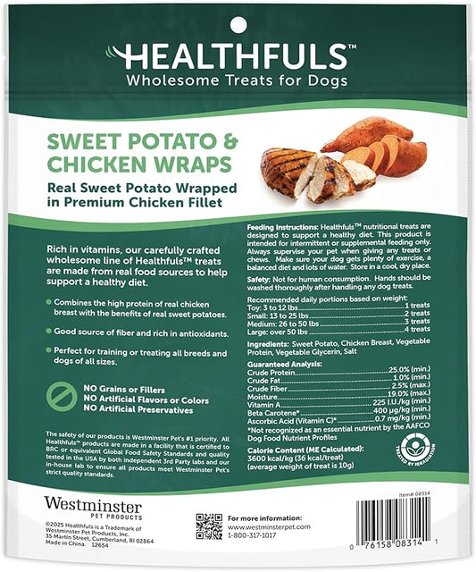 Healthfuls Chicken Wrapped Sweet Potato Dog Treats, 16oz