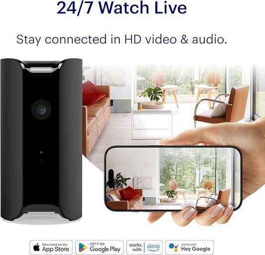 Canary Pro Indoor Home Security Camera 1080p HD WiFi IP | 24/7 Watch Live Video, Siren, Climate Monitor, Motion Alerts, Two-Way Talk, Night Vision, 10x Zoom, Private Mode, Works with Alexa and More