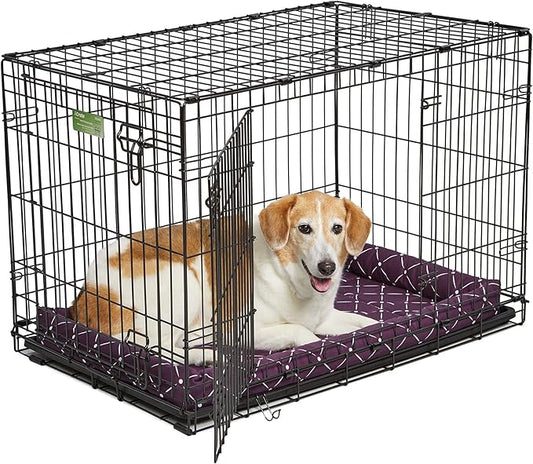 MidWest Homes for Pets 40236-PLD Quiet Time Couture Ashton Bolster Pet Bed, Large Dog/36, Plum