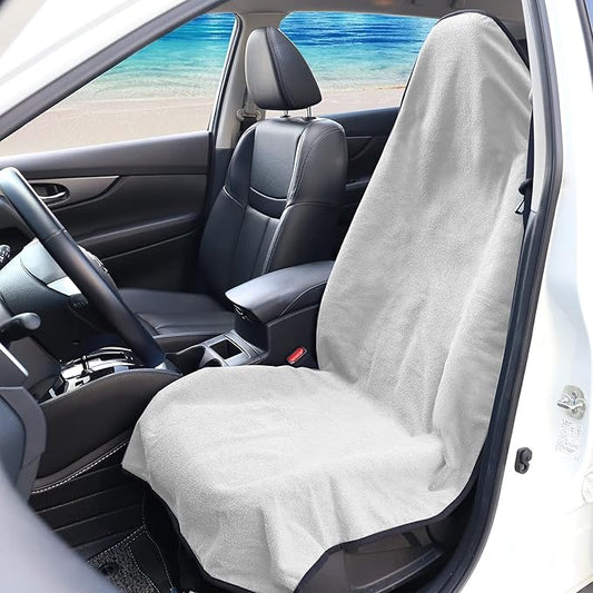 Leader Accessories Towel Bucket Seat Cover Waterproof White Machine Washable for Athletes Running Swimming Boxing Workout Outdoor Sports
