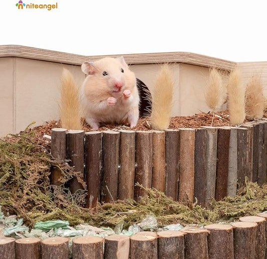 Niteangel Wooden Ladder Bridge, Hamster Mouse Rat Rodents Toy, Small Animal Chew Toy (11.8" x 5.9")