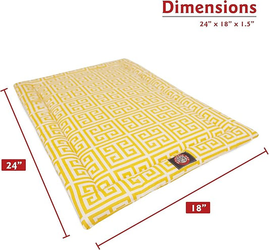 24" Towers Citrus Yellow Crate Dog Bed Mat By Majestic Pet Products