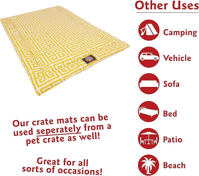 48" Towers Citrus Yellow Crate Dog Bed Mat By Majestic Pet Products