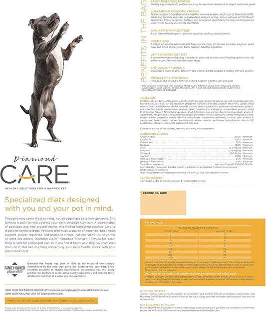 DIAMOND CARE Dry Dog Food Sensitive Stomach 8lb
