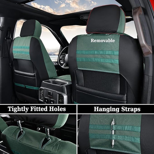 Coverado Front Seat Covers, Waterproof Oxford Seat Protector for Car Seat Cushions for Kids & Dogs, Compatible with 2015-2026 Ford F150 & 2017-2026 Ford F250 F350 F450 (Green, 2PCS)
