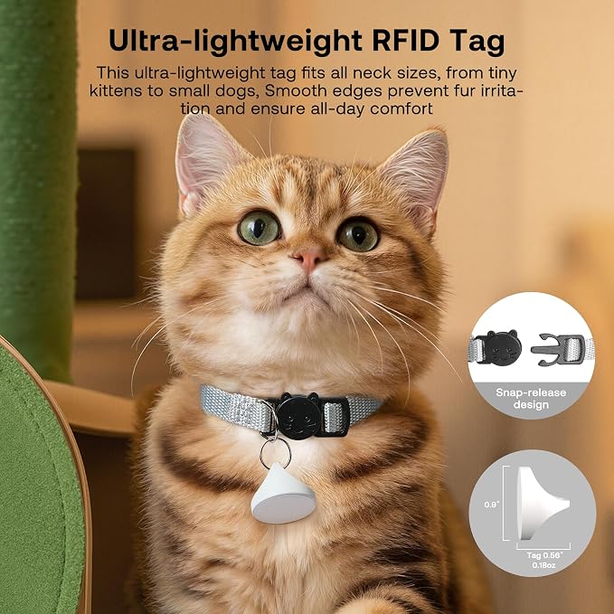RFID Automatic Cat Feeder with Collar Sensor, Anti-Stealing Food Dispenser with Sealed Lid for Wet Dry Food and Different Diet for Multi-Pet Home, Auto Pet Feeder for Cats & Small Dogs, White
