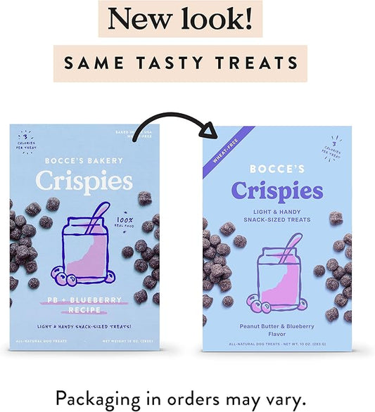 Bocce's Bakery PB + Blueberry Crispies Low-Calorie Wheat-Free Dog Treats,10 oz,(Pack of 2)