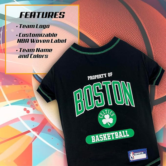 Pets First NBA Licensed Hoodies & T-shirt for Dogs & Cats, Boston Celtics, Small