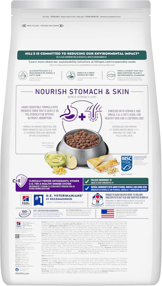 Hill's Science Diet Adult Sensitive Stomach & Skin Dry Dog Food, Pollock Meal, Barley, & Insect Meal, 3.5 lb. Bag