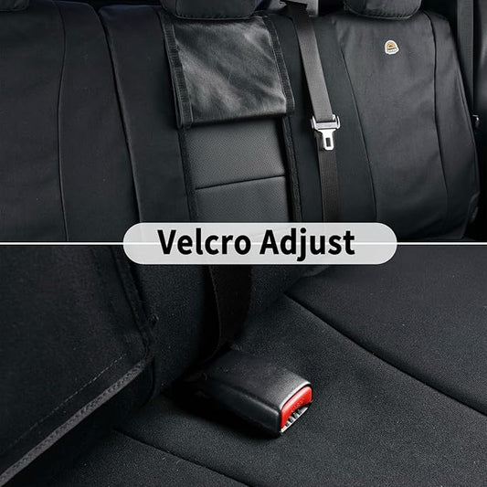 Coverado Rear Car Seat Covers, Waterproof Canvas Seat Protector for Car Seat Cushions for Kids & Dogs, Seat Covers Compatible with 2015-2026 Ford F150 & 2017-2026 Ford F250 F350 F450(Black, 2PCS)