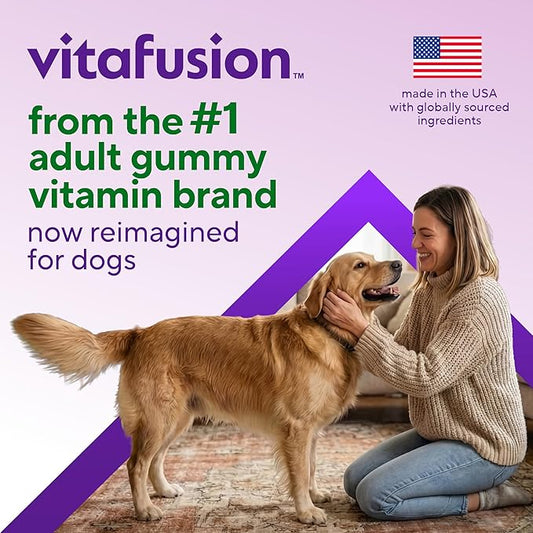 VitaFusion Probiotics for Dogs, Gut & Digestive Health Support with Colostrum & Quercetin, Immune & Seasonal Allergy Support, Superfood Vitality Blend, Beef Flavor120 Soft Chews.