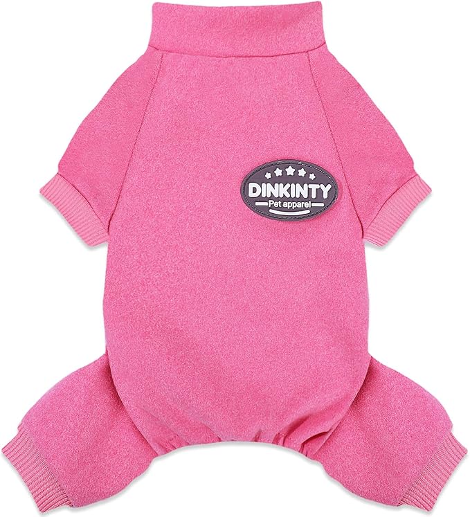 Dog Pajamas Dog Sweater for Small Dogs Girl Boy Winter Warm Soft Puppy Pjs Stretchy Jumpsuit Doggie Pet Clothes Outfits XXS~L (Rose, Large)