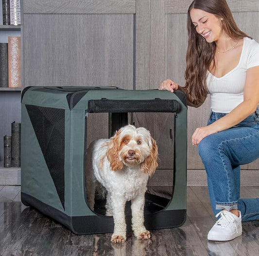 Pet Gear Insta-Fold Soft Crate for Dogs, 30", Dark Cypress