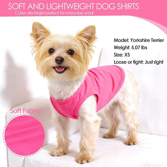 2 Pack Puppy Clothes Dog Shirts for Small Dogs Girl Summer Camouflage Pet T Shirts Female Dog Clothes for Small Dogs Cats Chihuahua Yorkie Apparel Pink Camouflage + Solid Color (XXS)