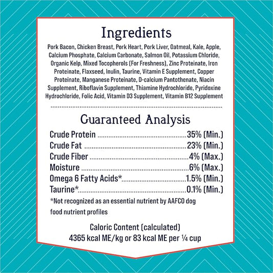 Stewart Freeze Dried Dog Food Topper, PuffTops, Bacon, Chicken, Apple & Kale, 3.5 Ounce Resealable Pouch, Flavor Enhancing Meal Topper or Dog Treat, Made in USA