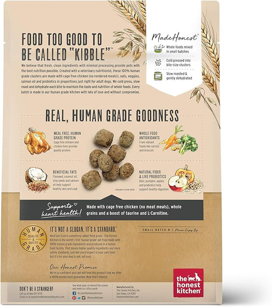 The Honest Kitchen Whole Food Clusters Whole Grain Chicken & Oat Dry Dog Food, 1 lb Bag (Pack of 2)
