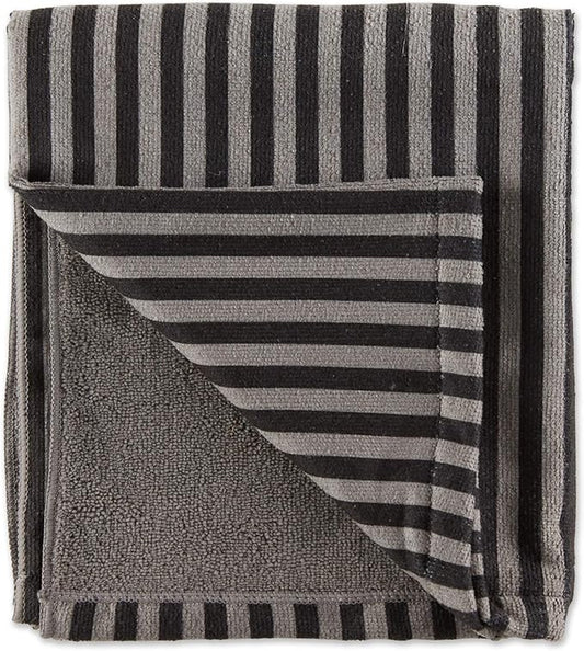 Bone Dry Pet Grooming Towel Collection Absorbent Microfiber X-Large, 41x23.5", Striped Black