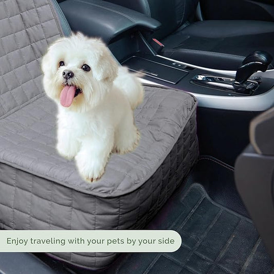 Elegant Comfort Premium Pet Car Seat Cover for Front Seat, Luxury Microfiber Car Seat Protector, Heavy Duty and Durable, Non-Slip and Waterproof Car Seat Cover for Trucks, Cars, and SUVs, Gray