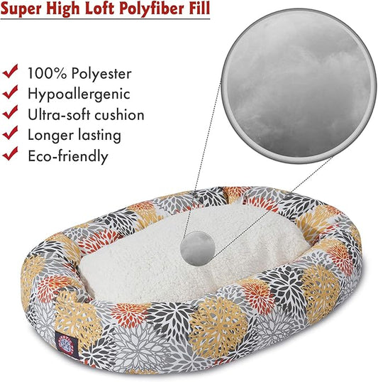 Majestic Pet 32" Citrus Blooms Sherpa Bagel Bed