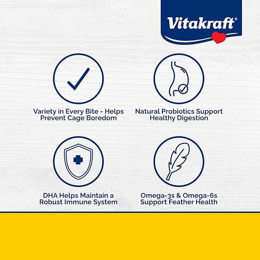 Vitakraft Menu Cockatiel Food - 5 lbs Resealable Bag Mix Of Seeds Grains Fruits Vegetables Nuts And Pellets - With Natural Probiotics DHA And Omegas For Feather And Immune Support