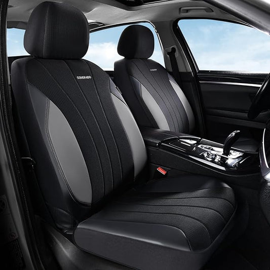 Coverado Automotive Seat Cover Full Set, Front and Rear Seat Covers, Waterproof Leather Seat Covers 5 Seats, Luxury Car Seat Protectors Universal Fit for Most Vehicles, SUV, Truck, Sedan