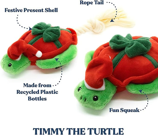 Dog Toys | Winter Plush Toy Turtle Stuffed Animal for Dogs | Medium Eco Friendly Toy - Easy to Clean and Made from Non Toxic Materials