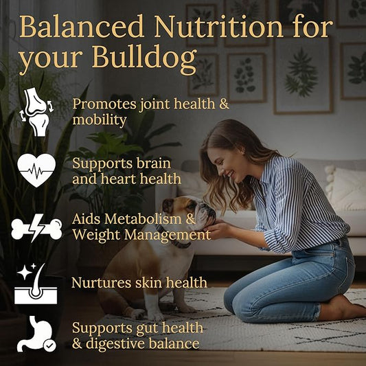 Multivitamins, Balanced Nutrition for Your Bulldog, 90 Count, Made in the USA with Real Bacon