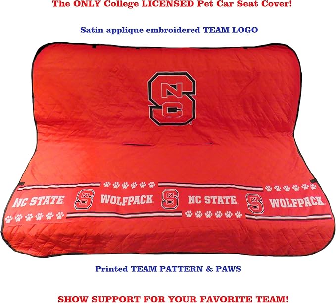 Pets First Collegiate North Carolina State Wolfpack Pet Car Seat Cover