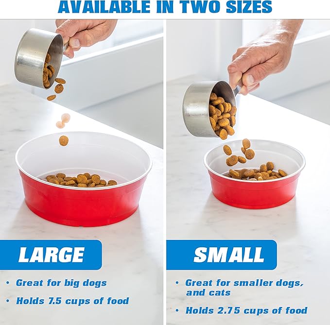 GoSports Party Dog Disposable Red Cup Style Pet Food Bowls for Cats and Dogs - 50 Small Size Bowls