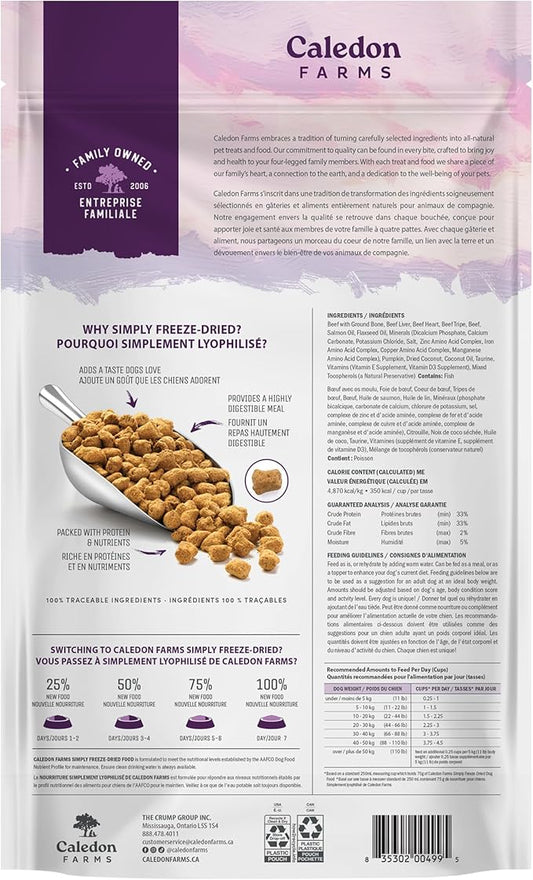 Caledon Farms Simply Freeze Dried Dog Food Beef Recipe 9.8oz
