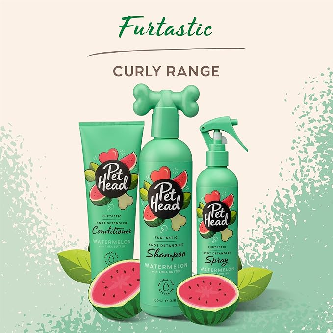 Pet Head Furtastic Dog Conditioner | Watermelon Scent | Dog Conditioner for Smelly Dogs | Knot Detangler | Care for Long Tangly Curls & Coats | Gentle Formula for Puppies | Made in USA | 8.4 fl. oz.