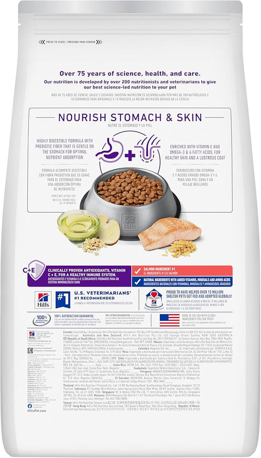 Hill's Science Diet Adult 1-6 Sensitive Stomach & Skin Dry Dog Food, Salmon Recipe, 24 lb. Bag
