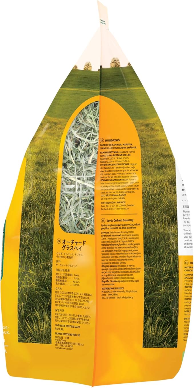 Oxbow Orchard Grass Hay for Small Pets โ All-Natural Long Strand Fiber Hay for Rabbits,Guinea Pigs,Chinchillas,and Hamsters โ Supports Digestive Health and Enrichment-โ 40 oz Bag,(Pack of 2)