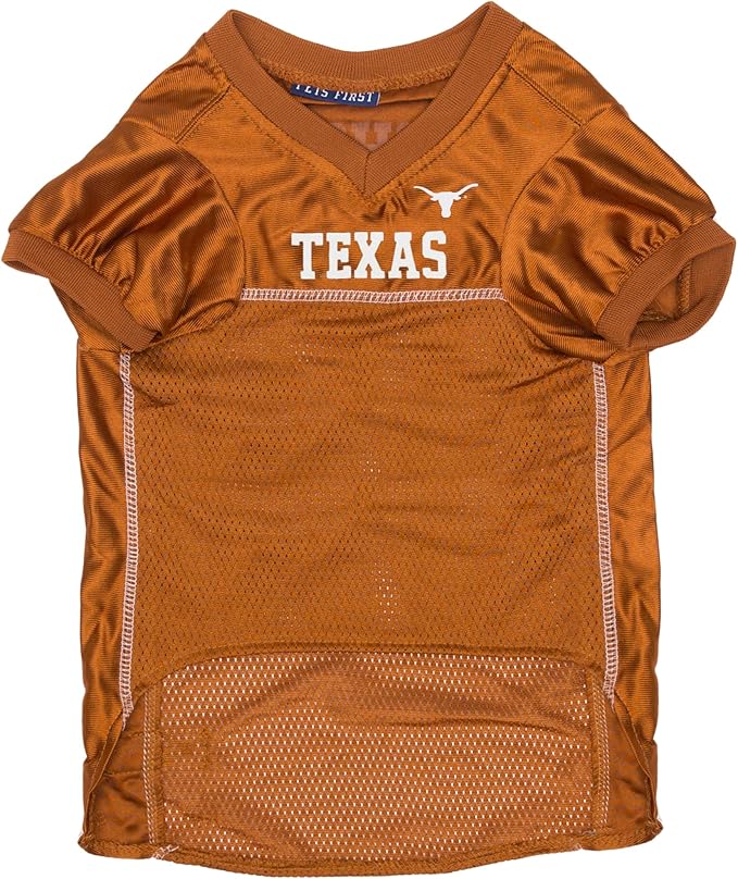Pets First NCAA College Texas Longhorns Mesh Jersey for Dogs & Cats, Size Small, Licensed Dog Jersey with Your Favorite Football/Basketball College Team (Pack of 2)