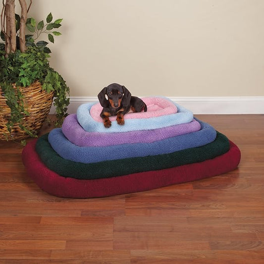 Slumber Pet Sherpa Crate Pet Bed with Bumper-Style Cushioning for Comfort in Crate