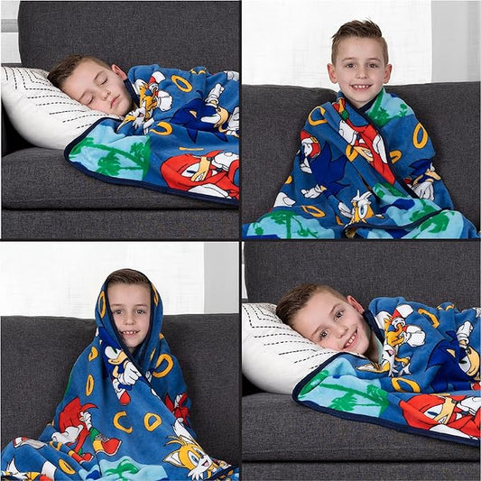 Franco Kids Bedding Super Soft Plush Throw Blanket, 46 in x 60 in, Sonic The Hedgehog, Anime