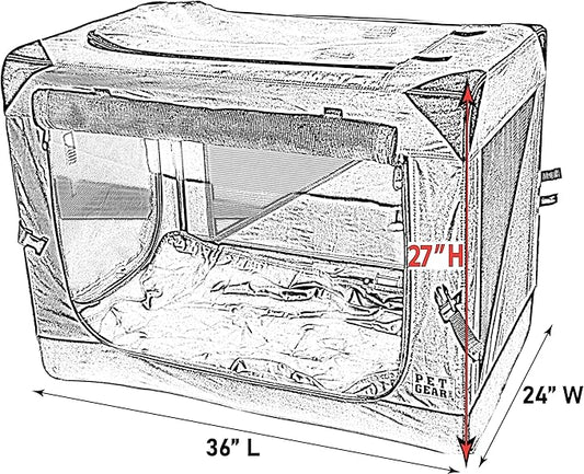 Pet Gear Insta-Fold Soft Crate for Dogs, 36", Sand Dune