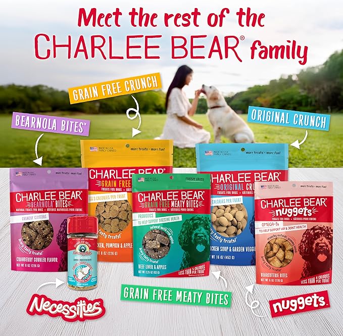 Charlee Bear Necessities Freeze Dried Dog Food Topper, Hip and Joint Support, Grain Free, High Protein, Limited Ingredient Meal Toppers for Dogs, Salmon and Whitefish Recipe, 5 Ounce