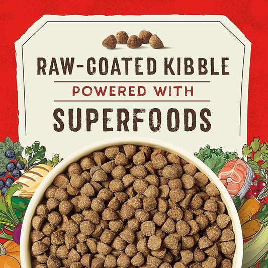 Stella & Chewy's SuperBlends Raw Coated Wholesome Grains Puppy Cage-Free Chicken & Wild-Caught Salmon Recipe with Superfoods, 3.5 lb. Bag