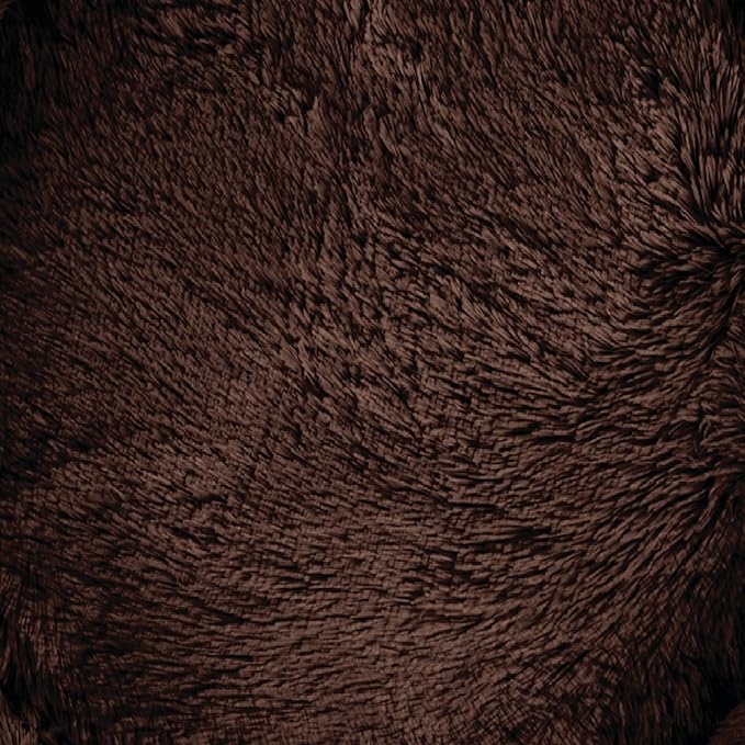 Best Friends by Sheri The Original Calming Donut Dog Bed for Extra-Large Dogs up to 150 lbs, Shag Faux Fur, Dark Brown, 45" x 45"