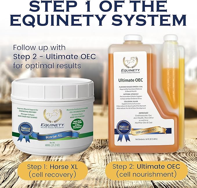 100-Day Supply Horse XL Supplement โ Amino Acids for Cellular Repair, Coat Defense, Weight Gain, Joint & Hoof Support โ No Soy/Sugar โ Equine Supplements for Muscle, Immune Support & Overall Health
