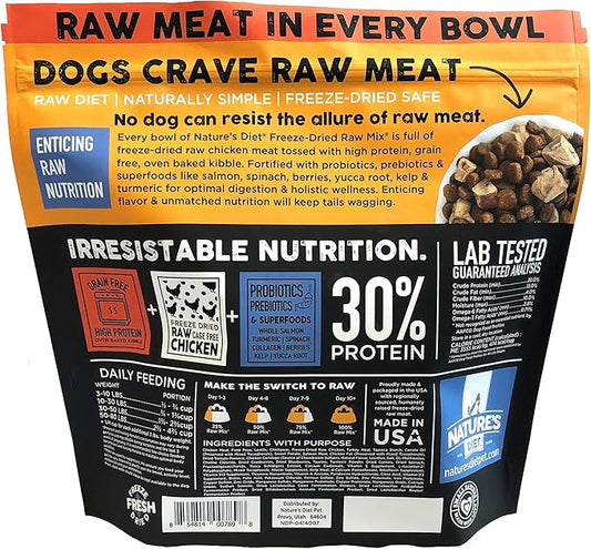 Nature's Diet Raw Mix Kibble with Freeze-Dried Chicken, Superfoods and Probiotics
