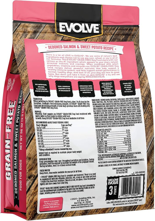 Evolve Grain Free Deboned Salmon & Sweet Potato Recipe Dog Food, 3.5 lb.