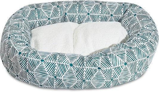 Majestic Pet 40" Charlie Emerald Sherpa Bagel Bed