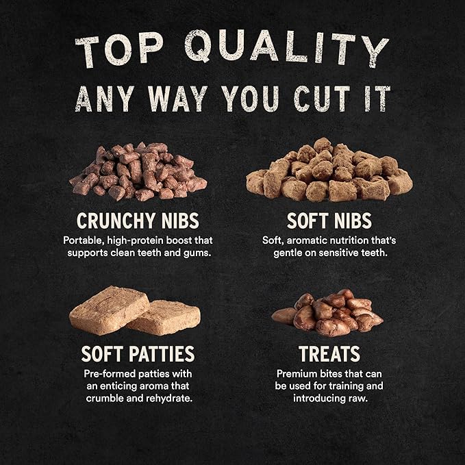 Vital Essentials Freeze Dried Cat Food, Raw Pork Crunchy Mini Nibs | Complete Meal or Topper | 96% Pork, Organs & Bone | Limited Ingredient, High Protein, Grain Free Dry Cat Food | 12 oz Bag